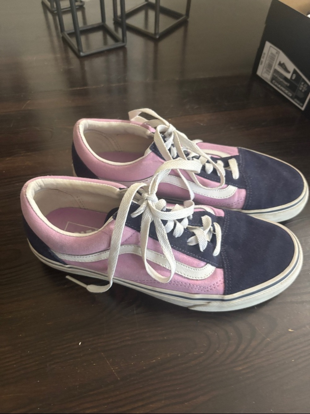 Vans Pink and Navy Old Skool Athletic Shoes. As is photos, lightly used
